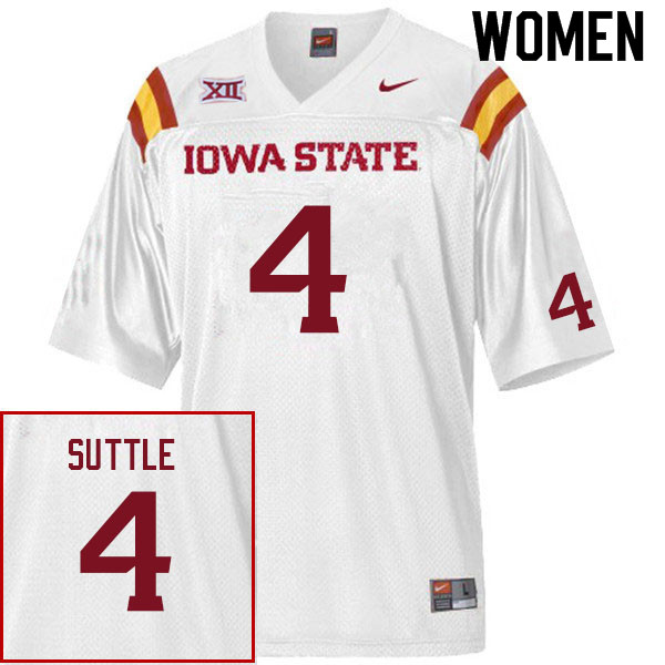 Iowa State Cyclones Women's #4 Corey Suttle Nike NCAA Authentic White College Stitched Football Jersey BV42M16HP